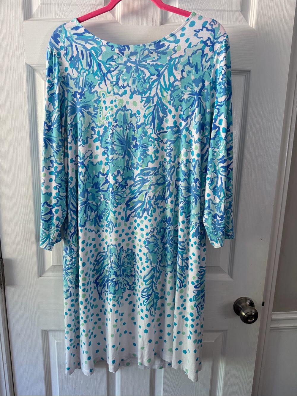 Women’s Blue & Aqua Floral Shift Dress